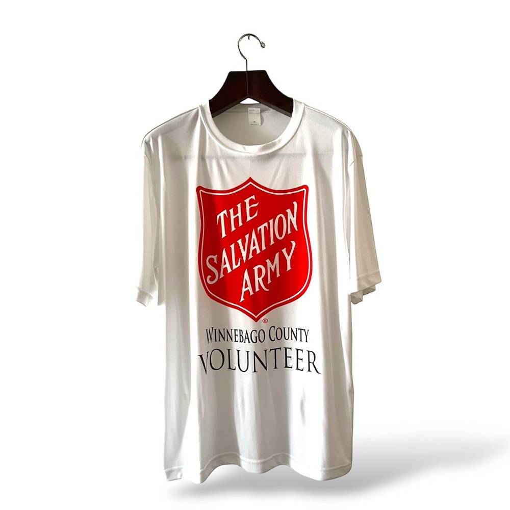Sport-Tek White Salvation Army Volunteer T-Shirt, XL